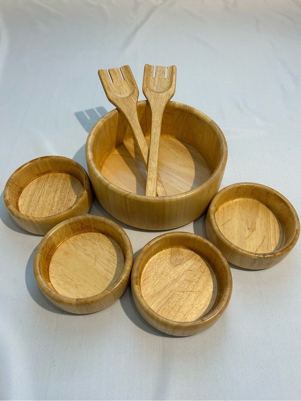 Wooden 7pc Salad Bowl Set Made in Thailand